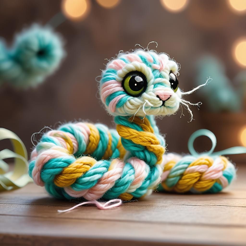 Yarn Snake: Whimsical Fiber Art in Soft Pastels