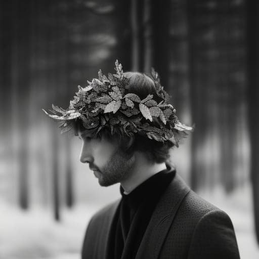 Infrared black and white photography, Portrait of a fairy ge...