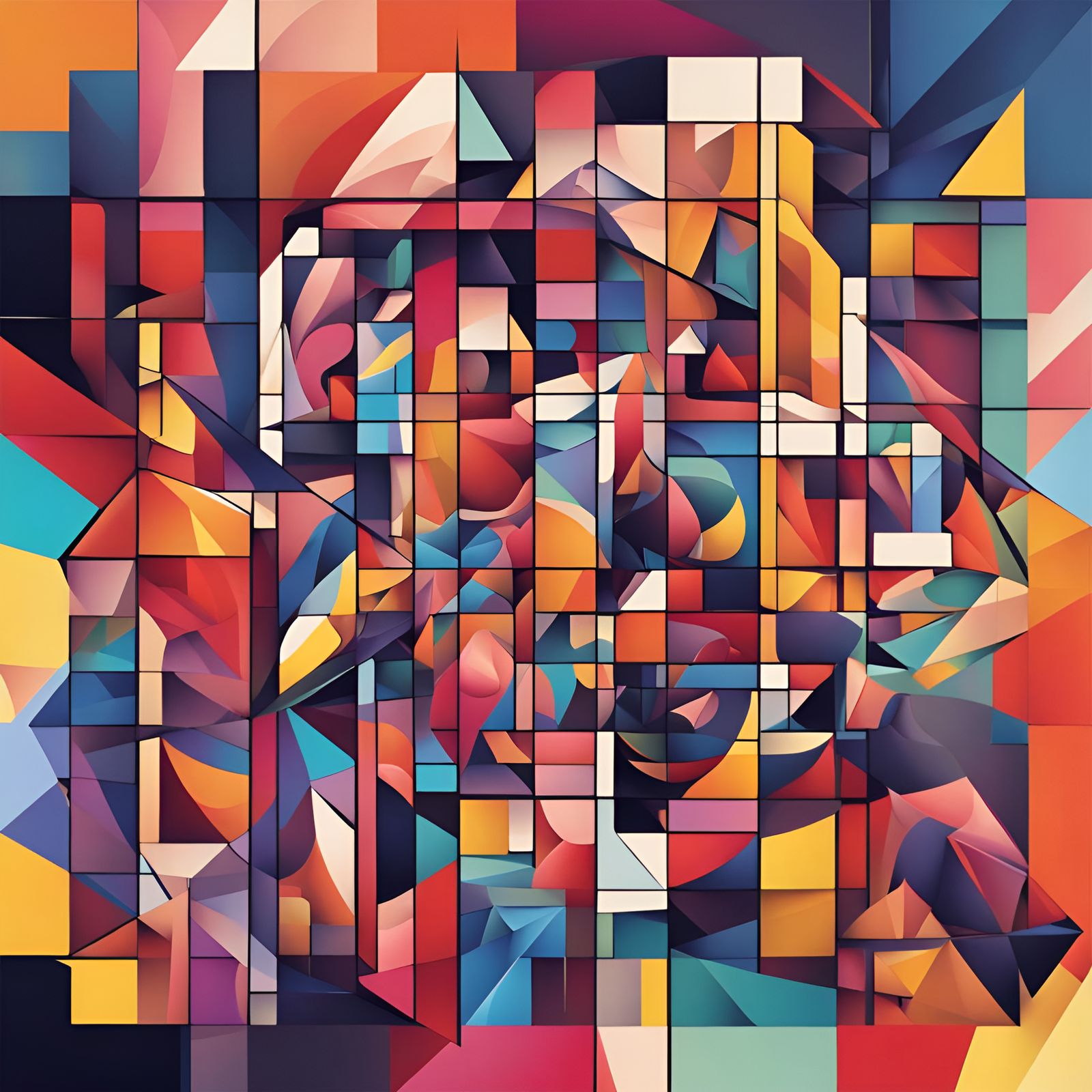 Colorful Cubist Geometry in V-Ray Unreal Engine
