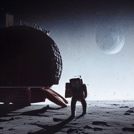 Dark Fantasy Moon Landing Concept Art