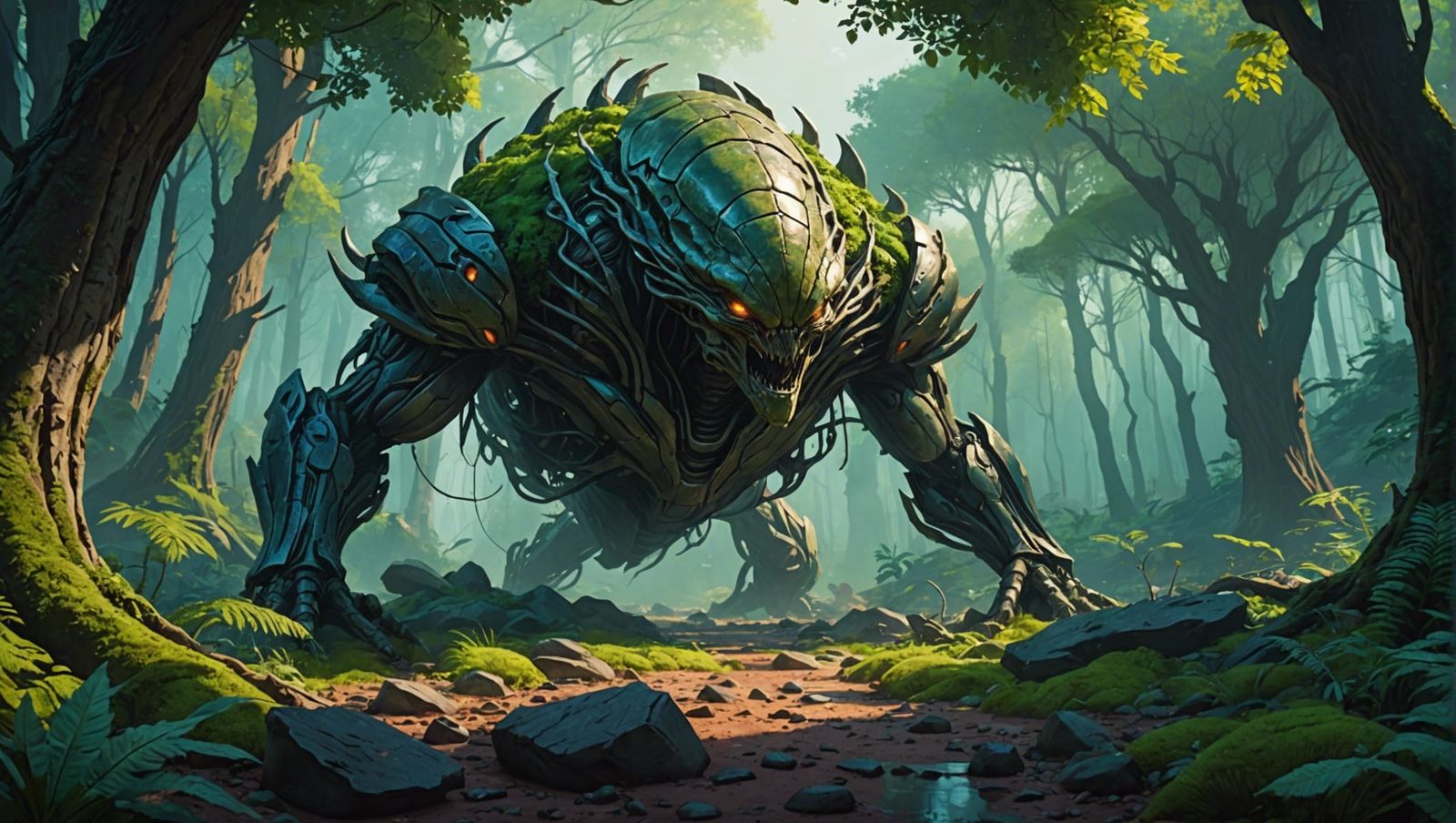 Hyperrealistic Alien Forest Concept Art