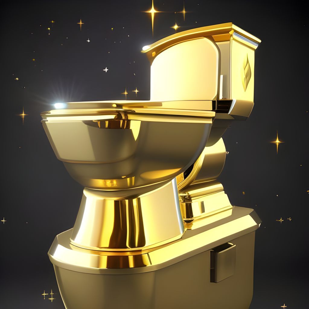 Shiny Golden Toilet: Award-Winning Masterpiece