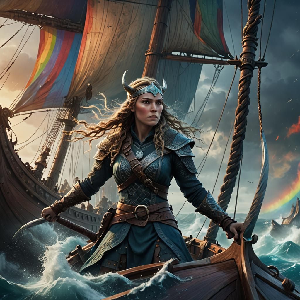 Viking Beauty at Sea: Cinematic Fantasy Art