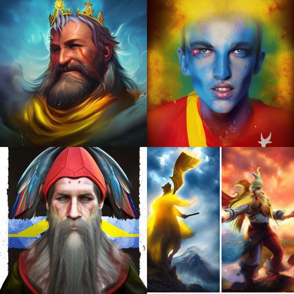 Swedish God in Hyperrealistic Splash Art