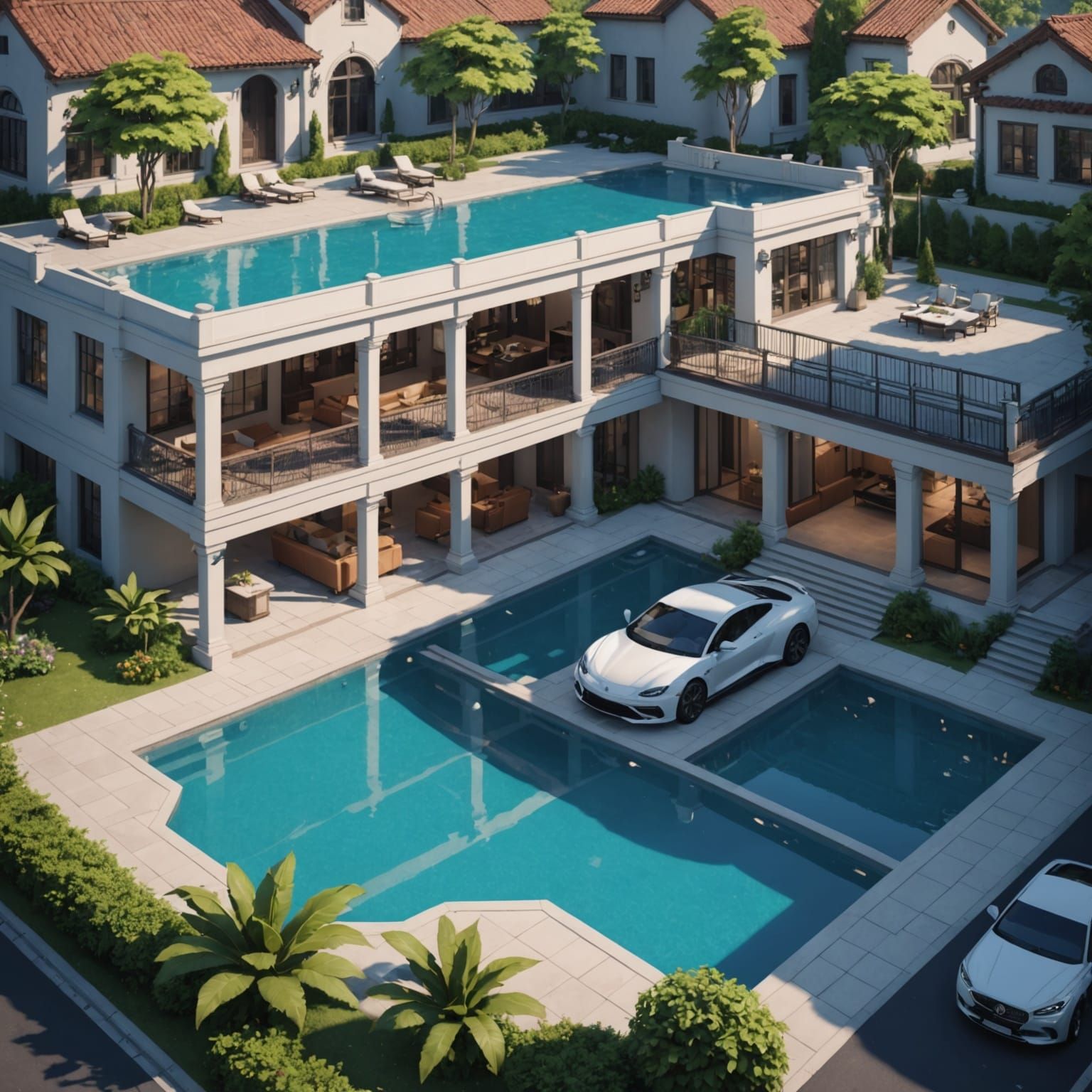 Luxury Estate with High-End Car and Ultrafine Details in 8K ...
