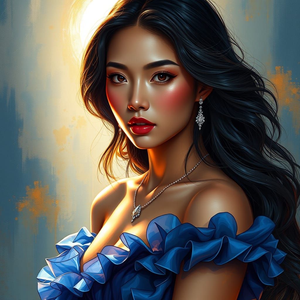 Ethereal Pinay Beauty in Impasto Blue Gown