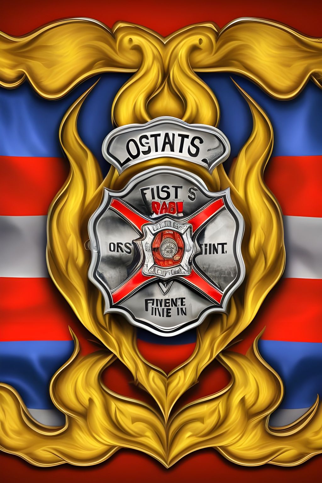 Ornate Los Santos Fire Department Logo in Hyperrealism