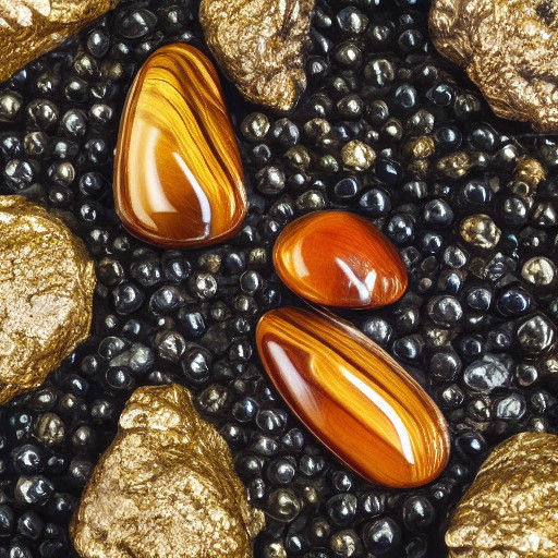 Luxurious Tiger's Eye Still Life on Emerald Velvet