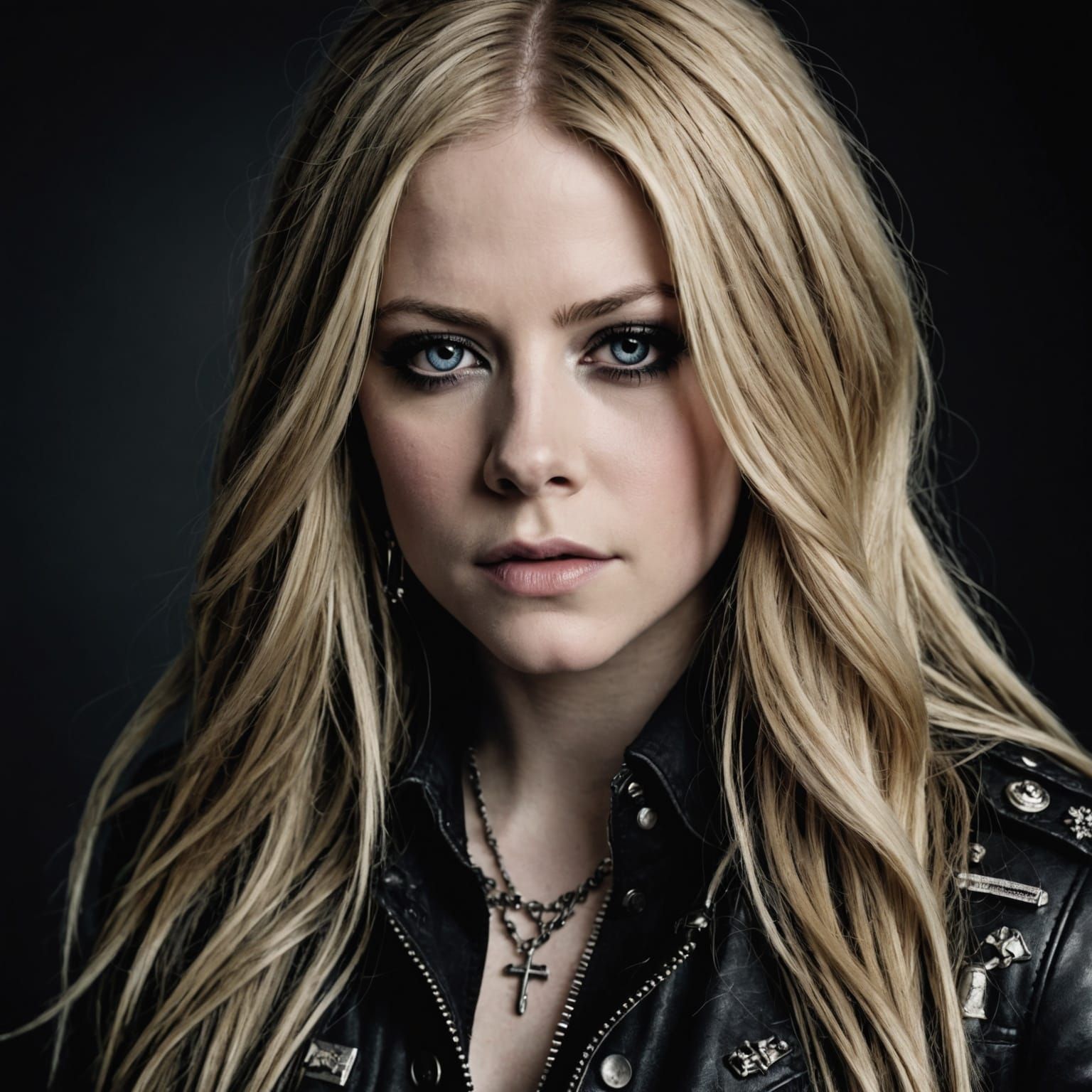 Hyperrealistic Portrait of Avril Lavigne in HDR