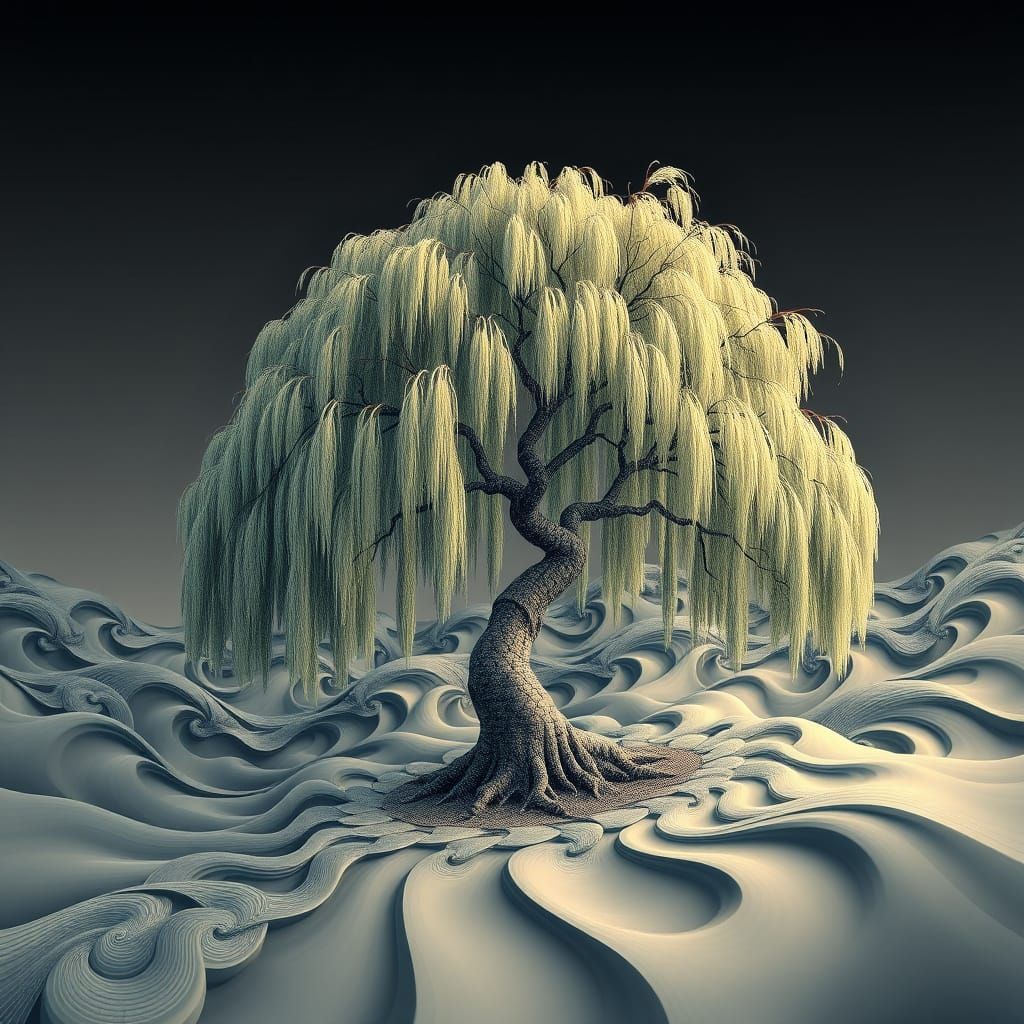 Equilateral Fractal Weeping Willow Tree Design