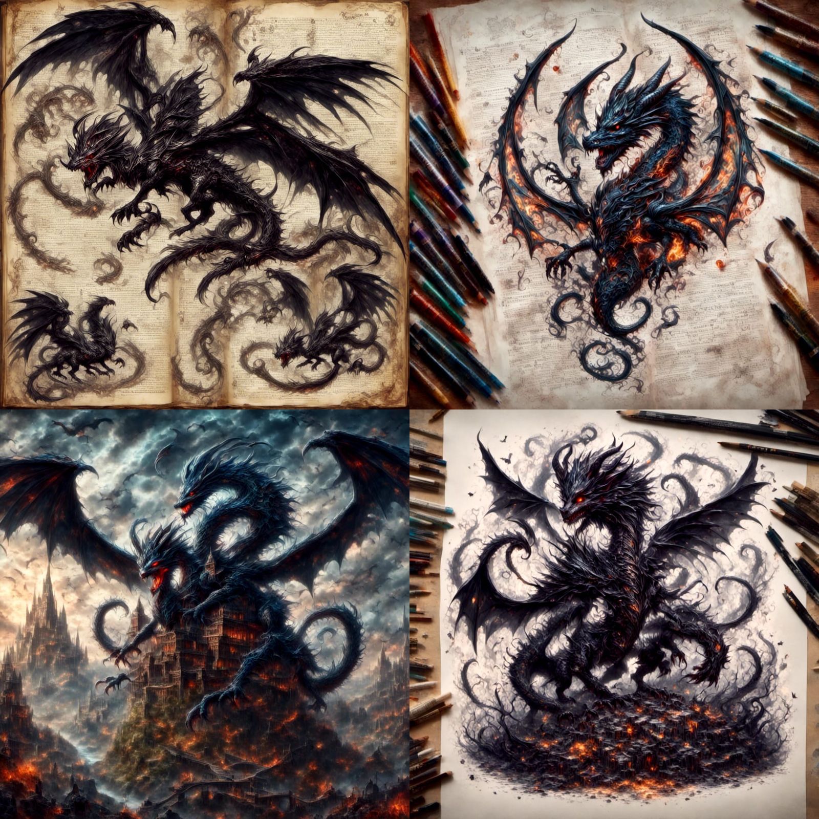 Dramatic Dragon Fantasy Art in 3D