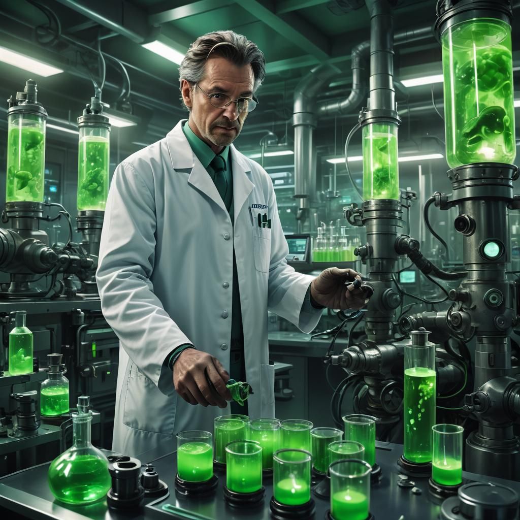 High Tech Lab Scene in Sci-Fi Fantasy Style