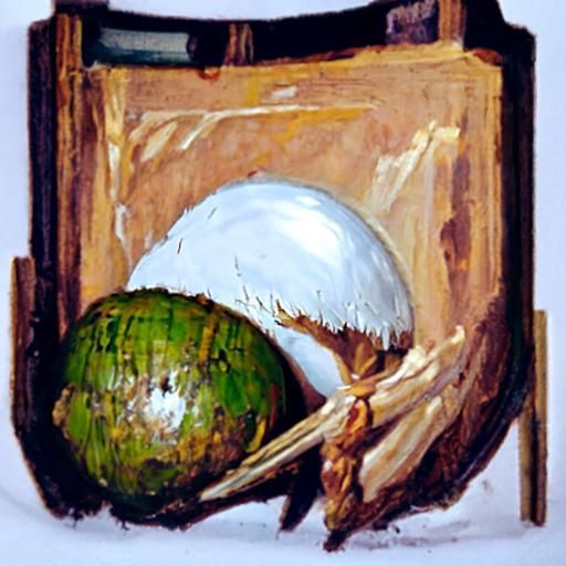 Coconut in Oil Painting Style