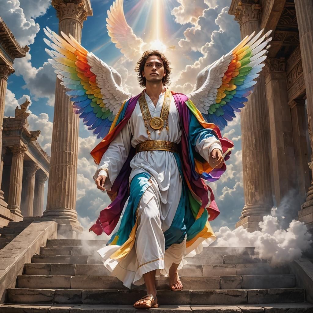 Rainbow Angel Descends from Heaven