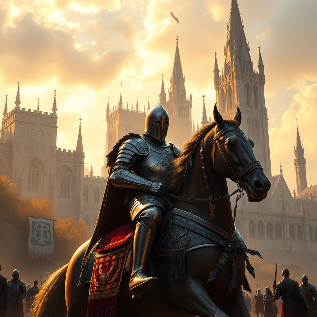 Gothic Knight Rides into Legendary Castle