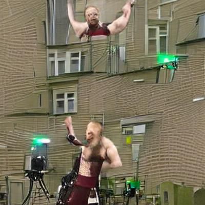 Cyberpunk Warrior with Neon Enhancements