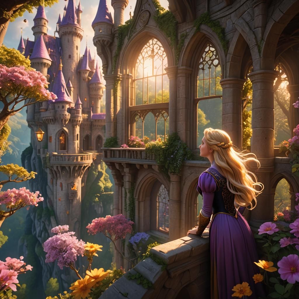 Rapunzel in the castle