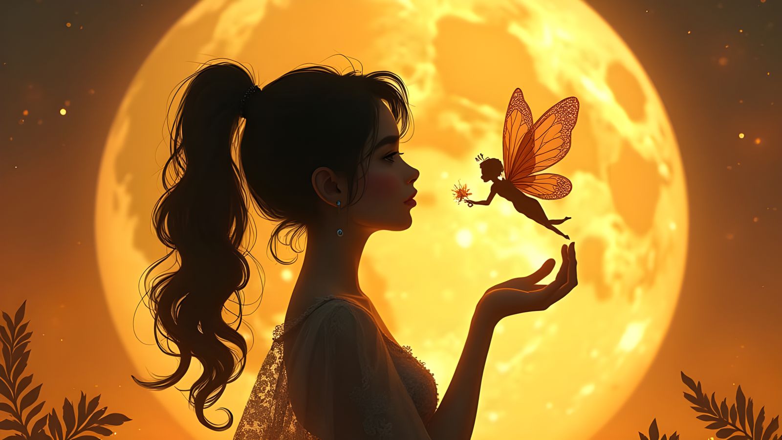 Ethereal Moonlit Encounter in Silhouette