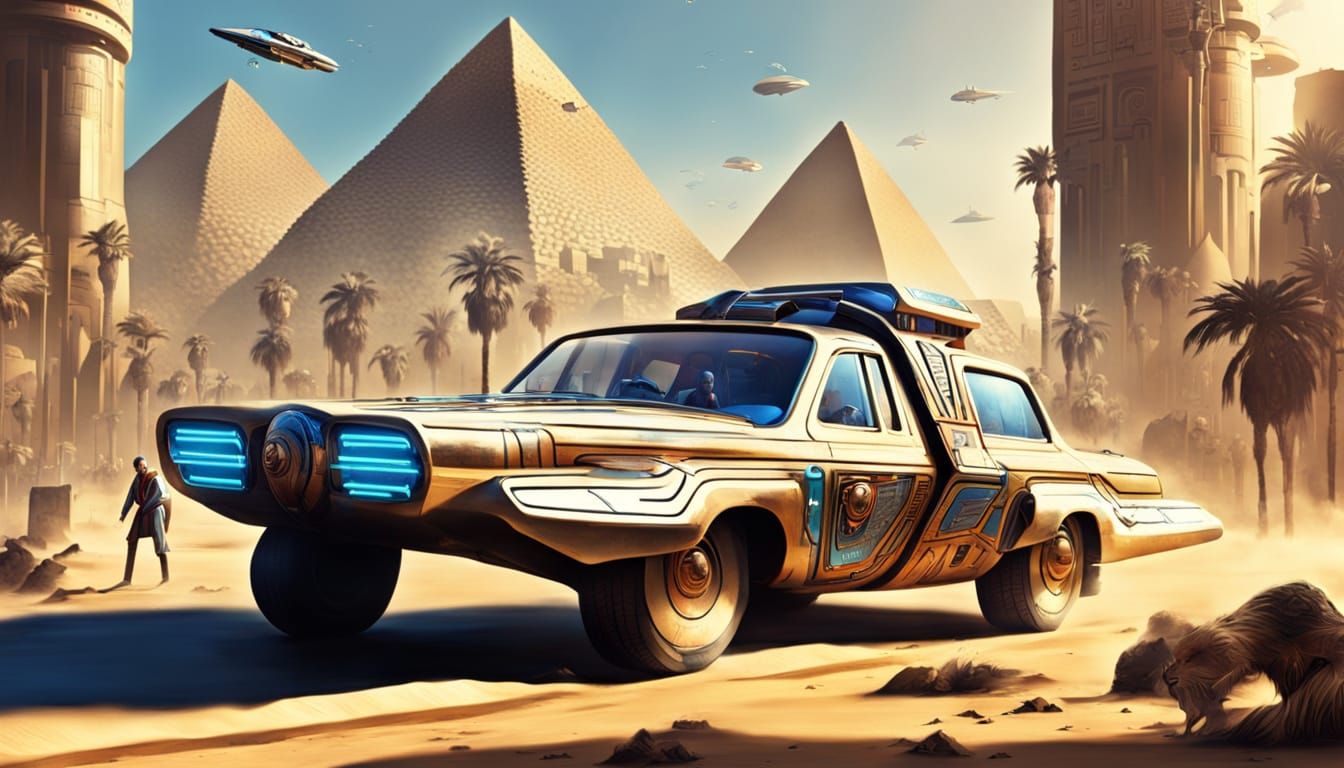 Futuristic Egyptian Society in the Year 3000