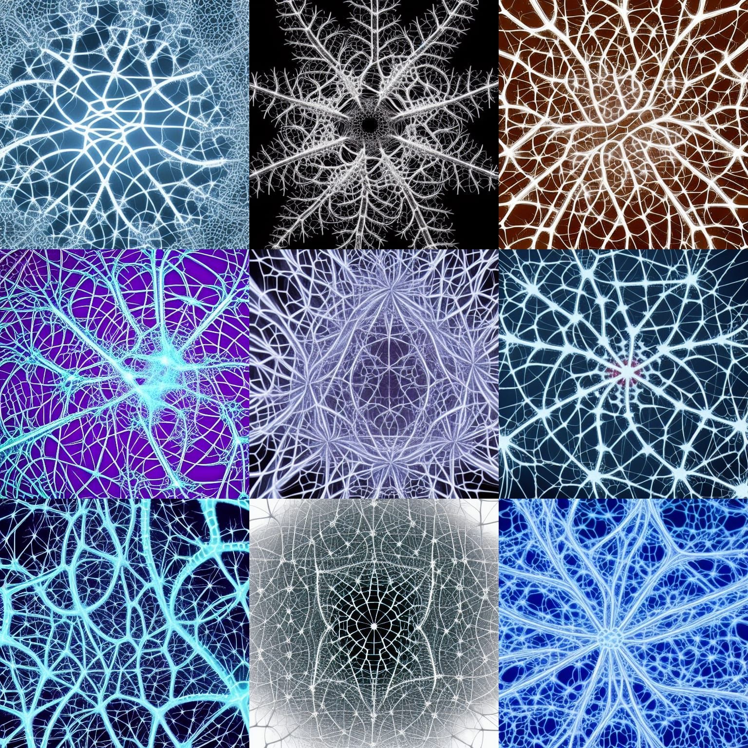 Glowing Fractal Network of Neural Connections