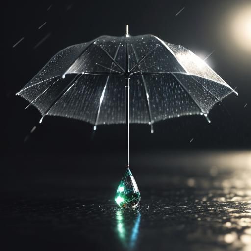 Hyperrealistic Raindrop Falling with Atmospheric Lighting