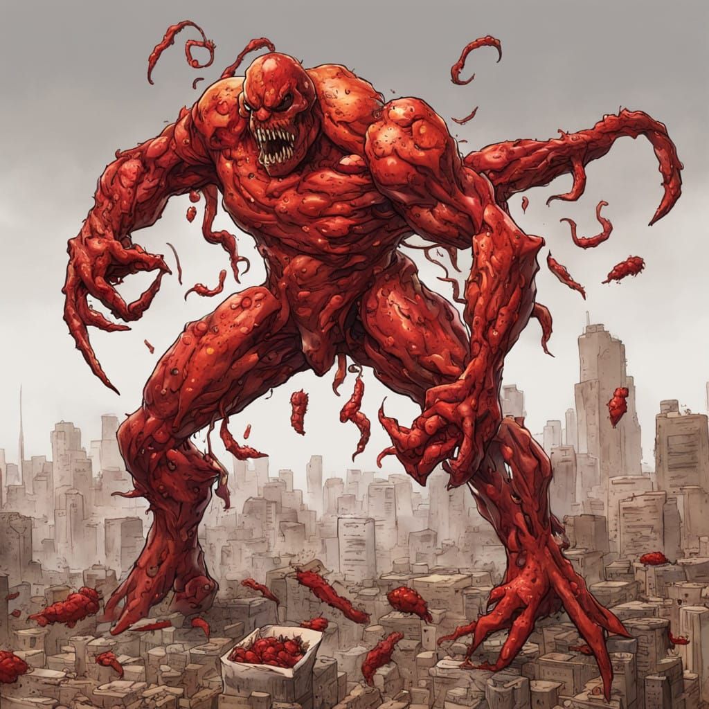 Surreal Spice Golem Unleashes Fiery Fury