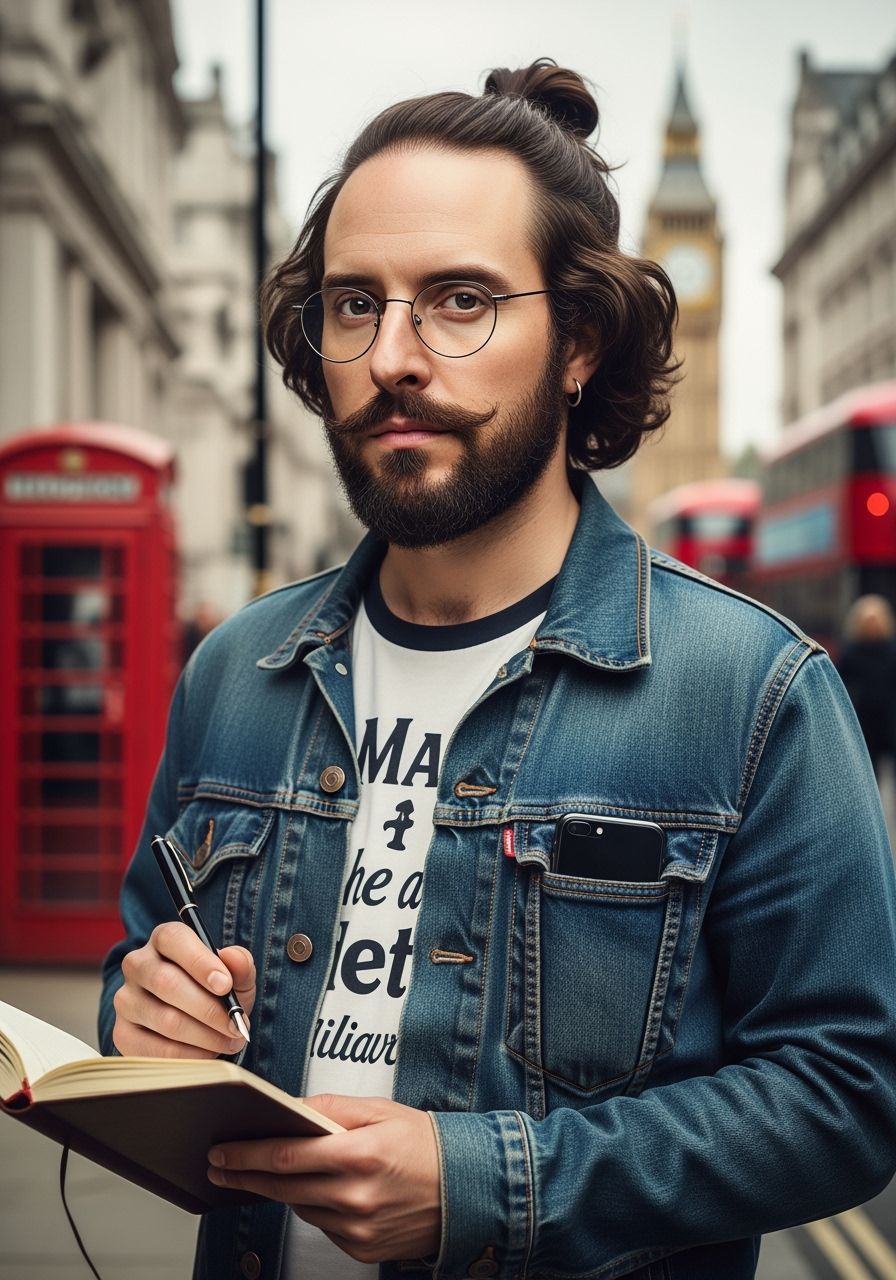 Hipster Shakespeare Portrait in Modern London