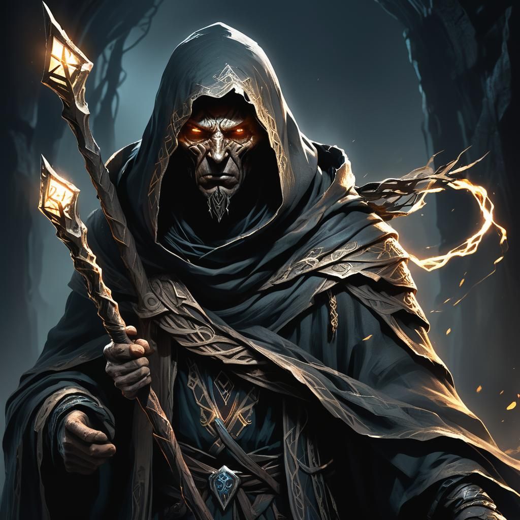 Cursed Wanderer Portrait in Dark Fantasy Style