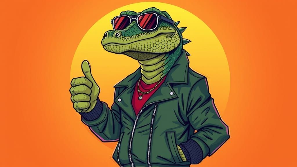 Surreal Urban Komodo Dragon in Streetwear