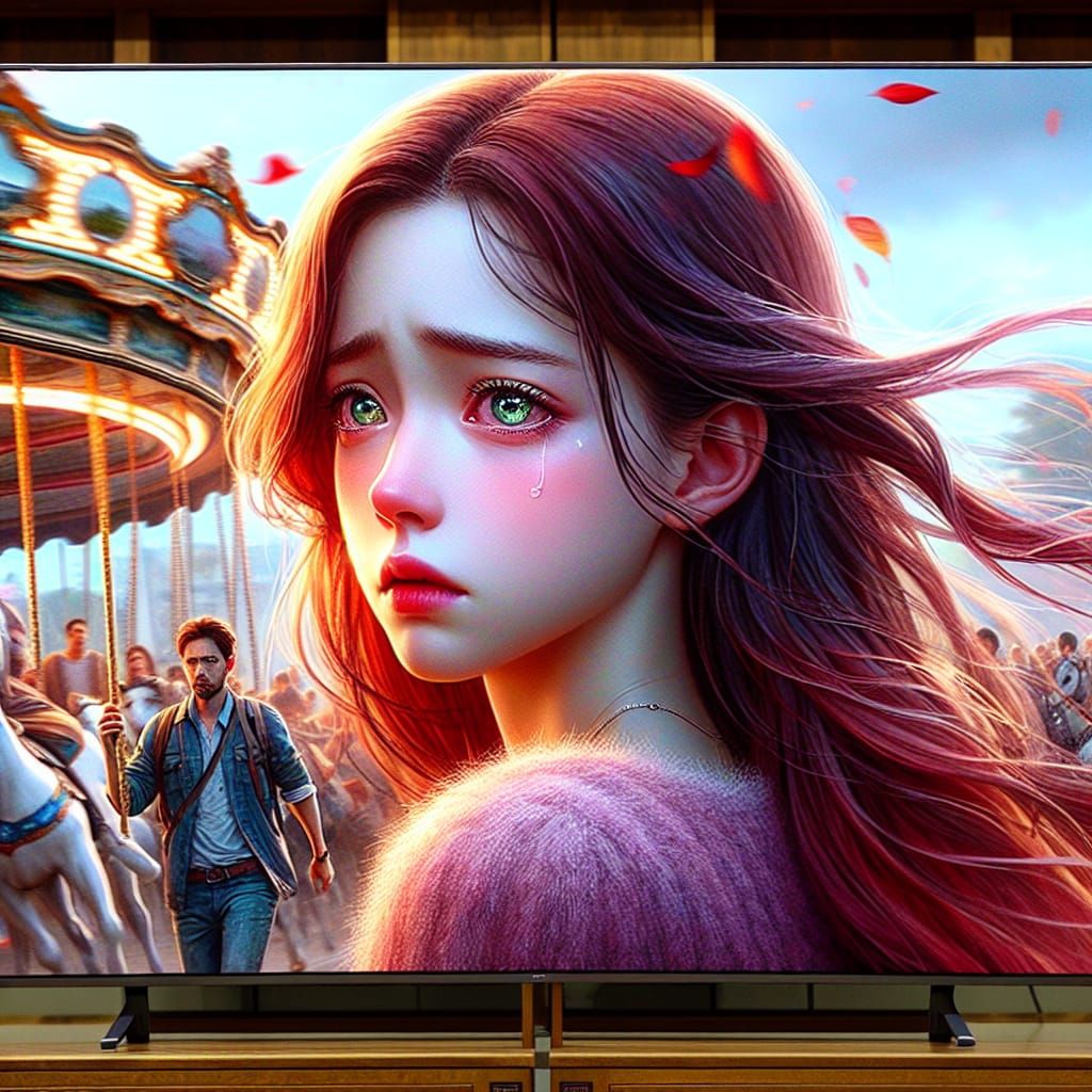 Sorrowful Girl Departs Amusement Park in 8K