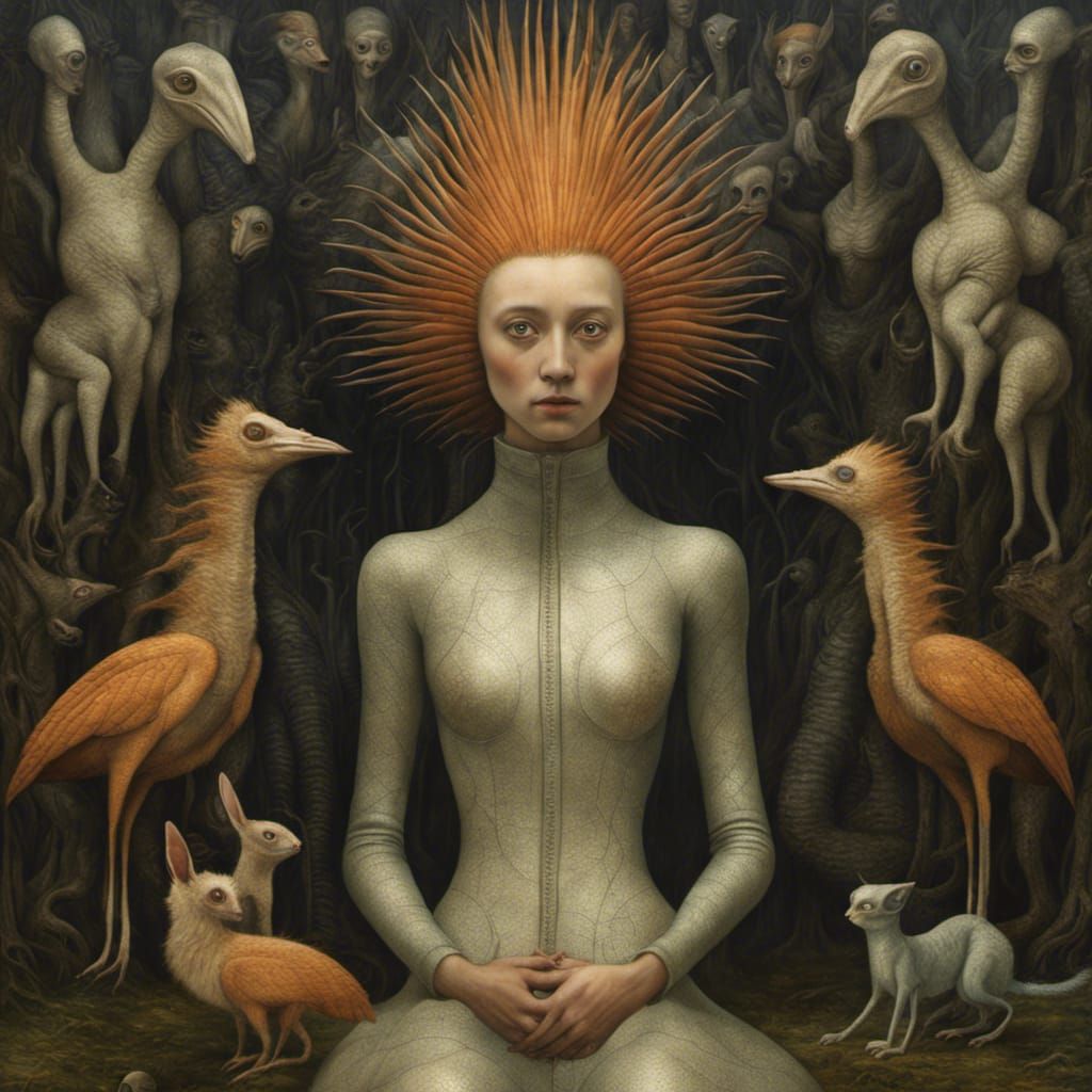 Exquisite Alien People and Pets in Surreal Biopunk Art
