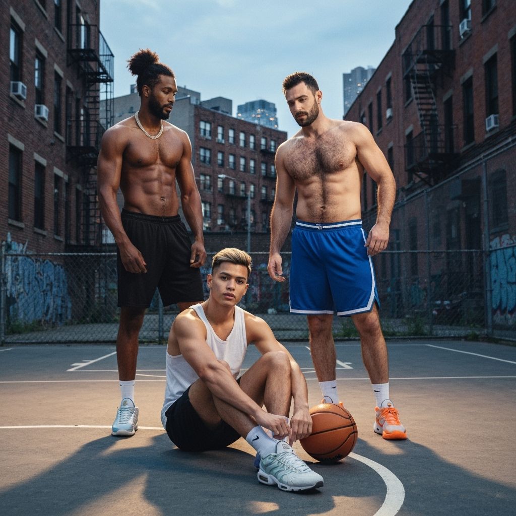 Twilight Basketball Court in Suburban New York