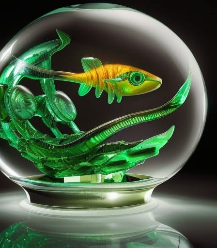 Alien Fish Encased in Crystal: Hyperrealistic National Geogr...