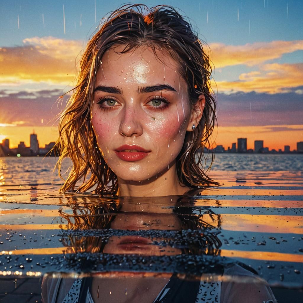 Pop Art: Crying Woman at Sunrise