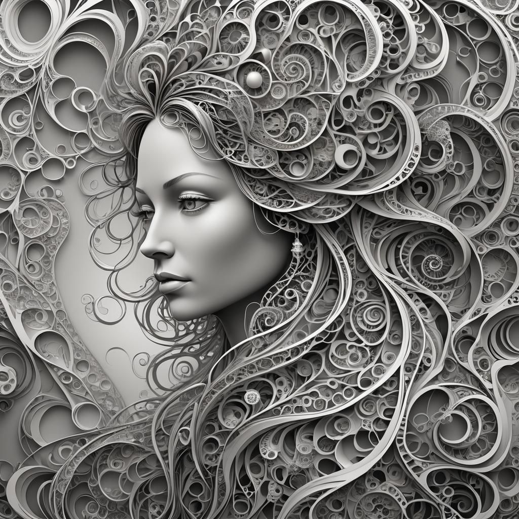 Abstract Fractal Wave Function in 3D Shading