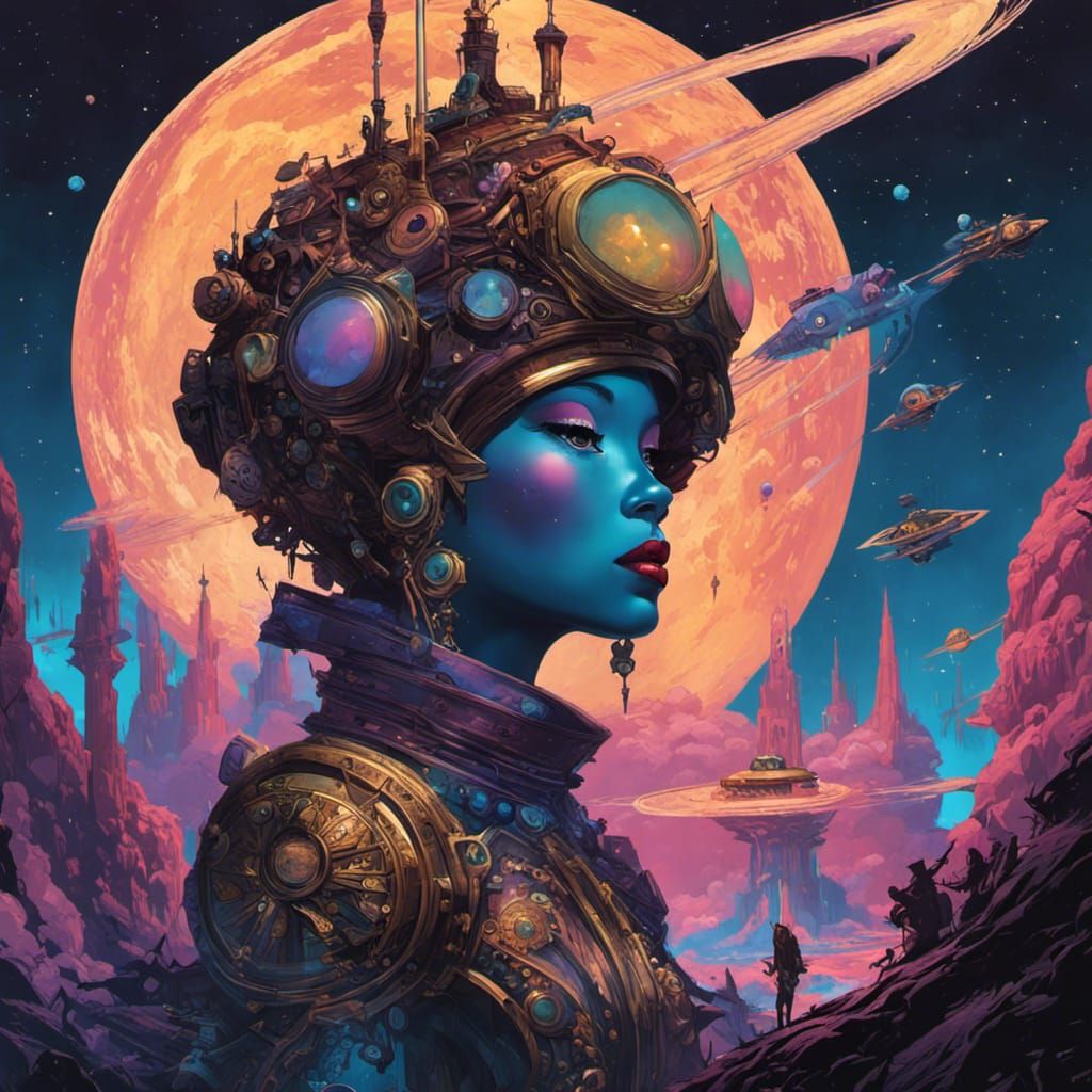 Comet Dream Queen in Vibrant Digital Art