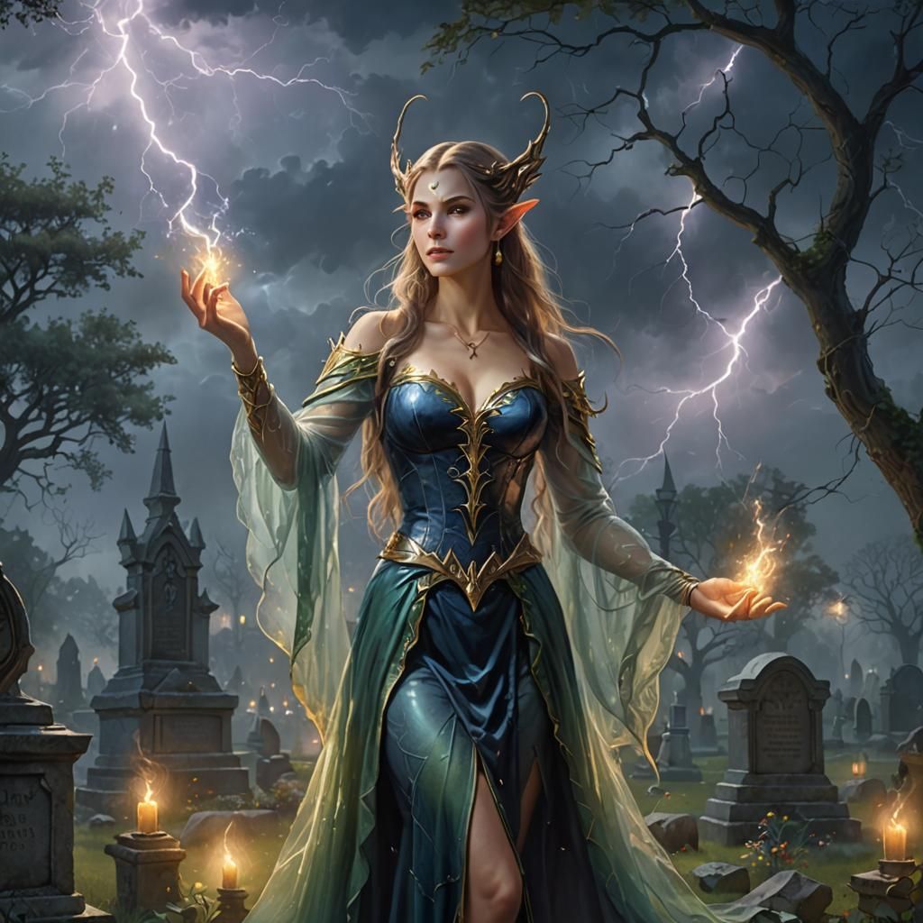 Rhivanna the Sorceress Calls the Lighting