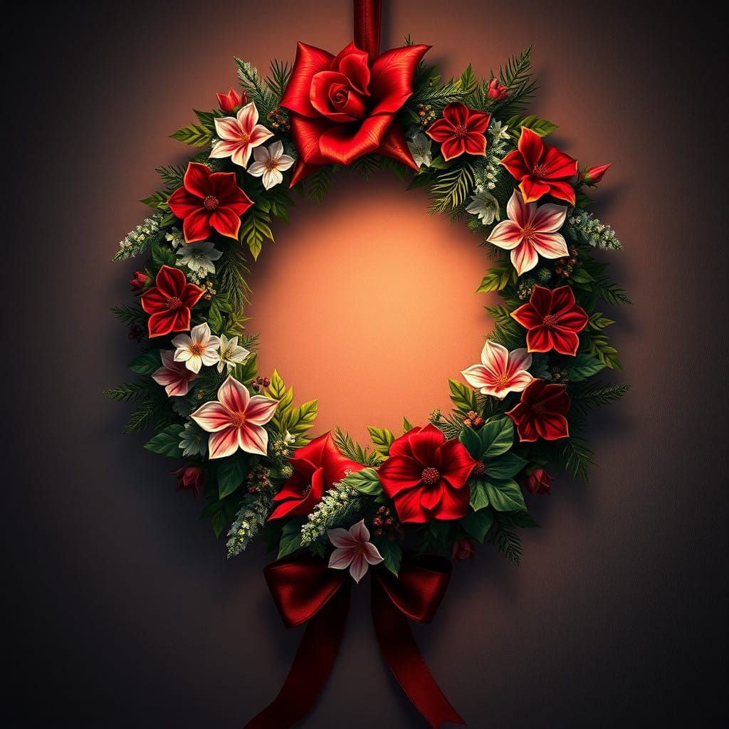 Magical Christmas Wreaths in Deep, Vibrant Colors