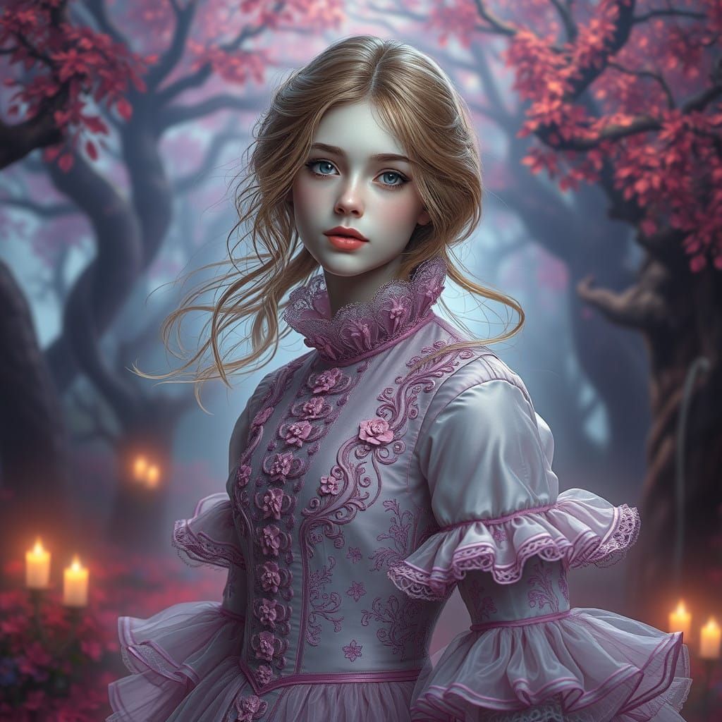 Ethereal Victorian Fantasy Princess in Dreamlike Realm
