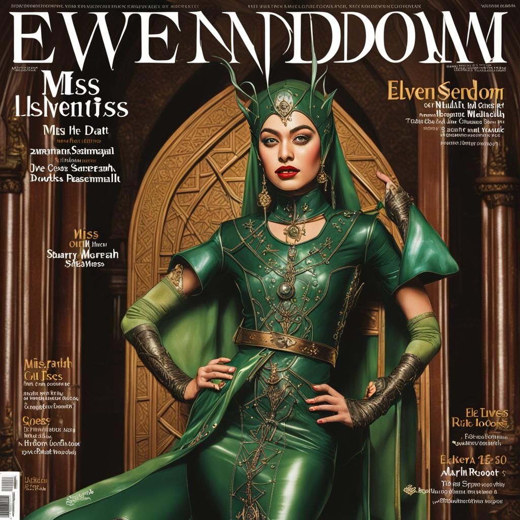 Elven Mistress on Glossy Magazine Cover: Fantasy Art