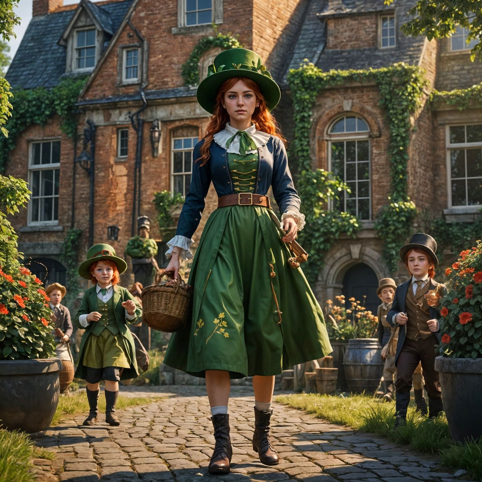 Emma Woodhouse and Leprechauns in 3D Render