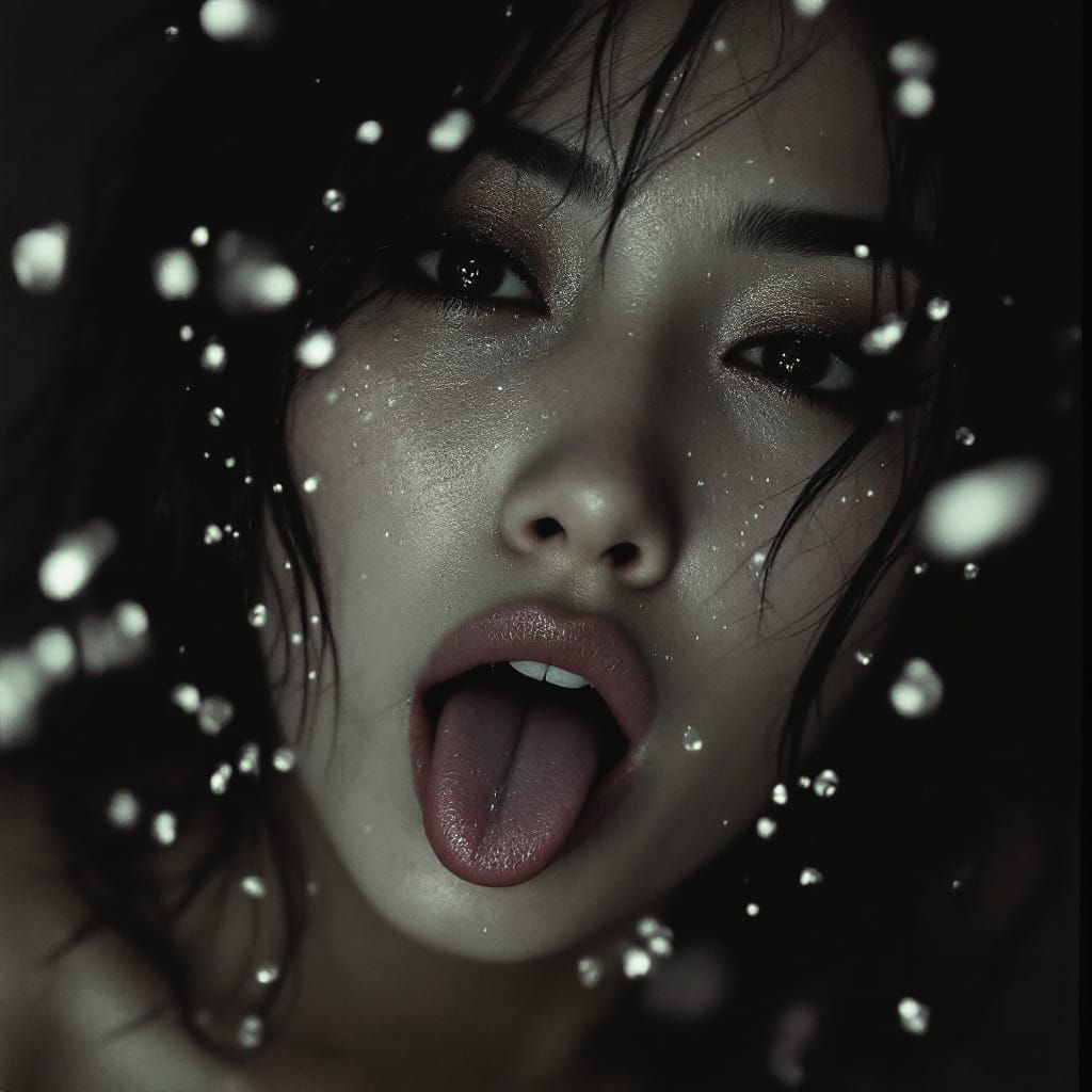 Chinese Woman in Film Noir Style with Vivid Color Tints