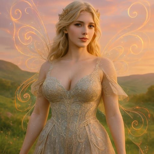 Magical Fairy in Pastel Landscape, Unreal Engine 5