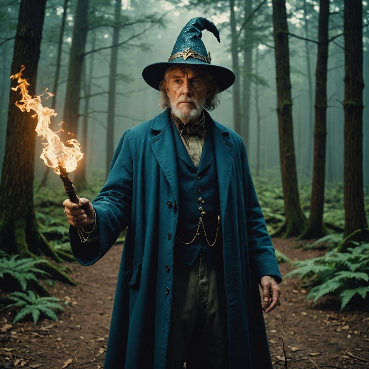 Dramatic Wizard Merlin Monroe Cinematic Film Still