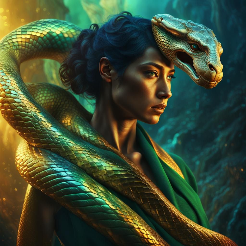 Cobra Woman: A Vibrant Digital Painting