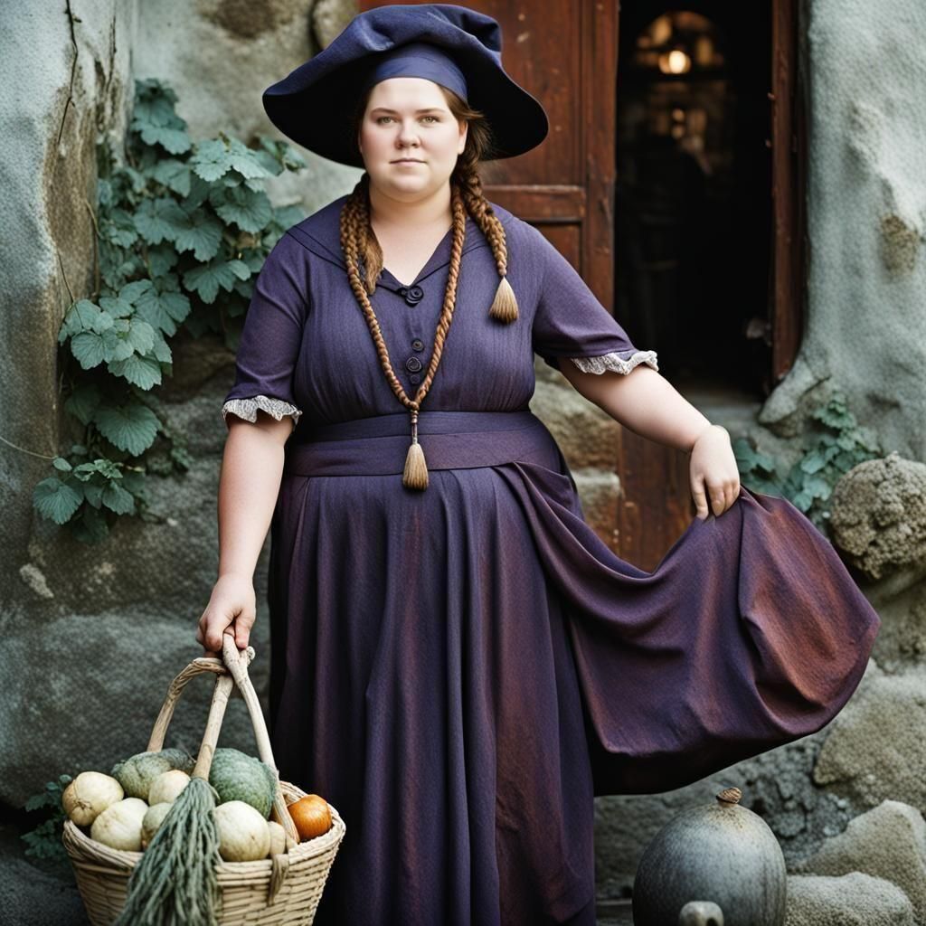 Close-Up Portrait of a Young Witch