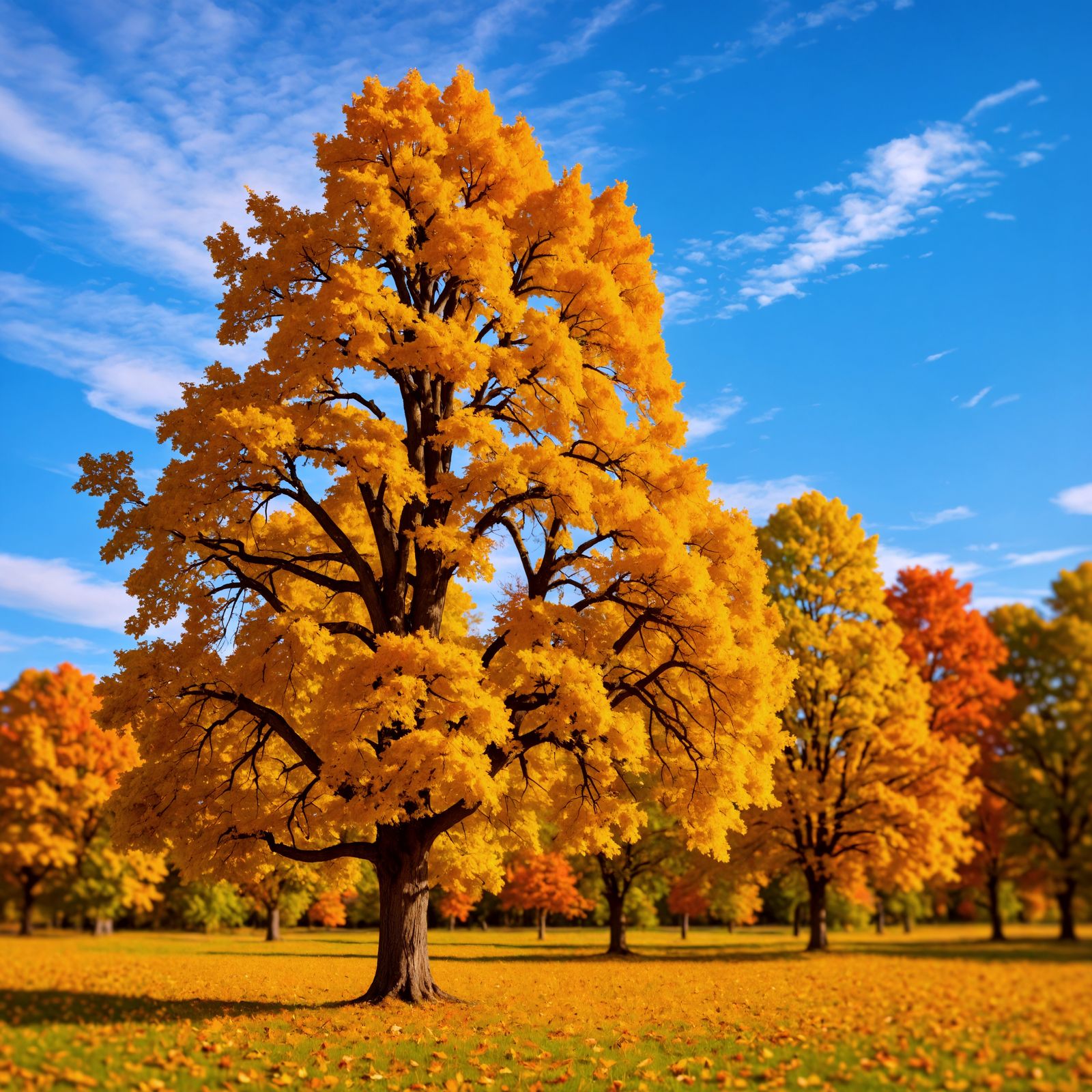 Vibrant Autumn Forest in Hyperrealistic Detail
