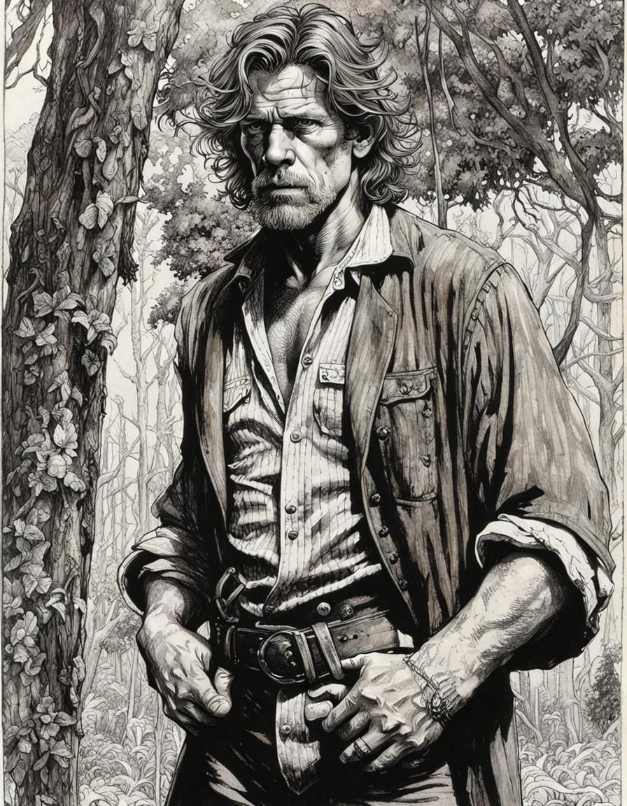 Detailed Portrait in Comic Book Style