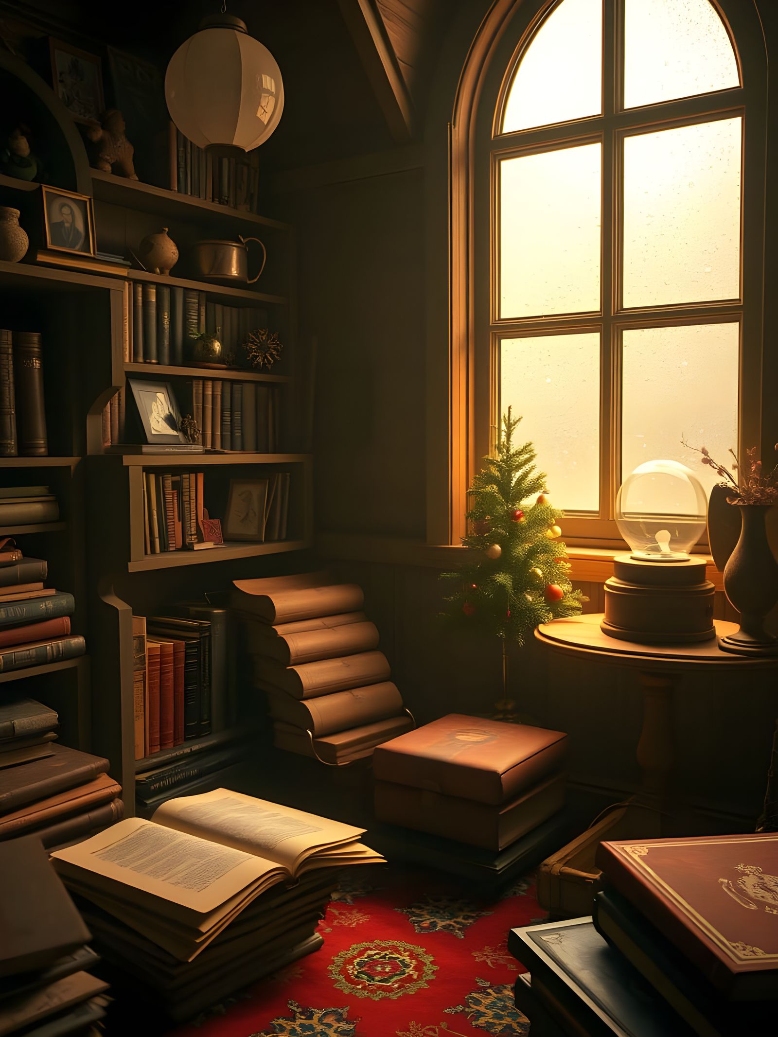 Enchanting Storybook Attic with Vibrant Textures and Whimsic...
