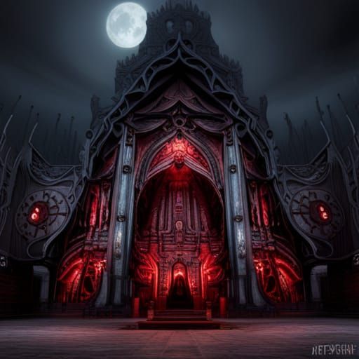 Demonic Shrine: Lovecraftian Cosmic Horror Concept Art